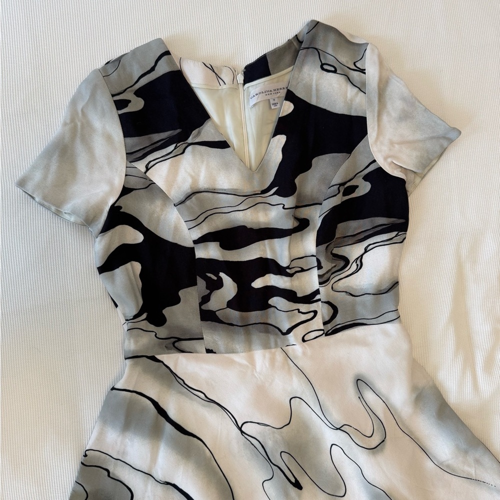 Carolina Herrera Black and Gray Mini Dress